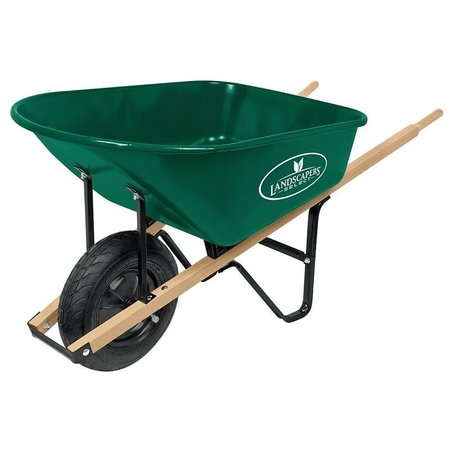 LANDSCAPERS SELECT Wheelbarrow, 6 cuft Volume, Steel, 1Wheel, 16 in Wheel 34564